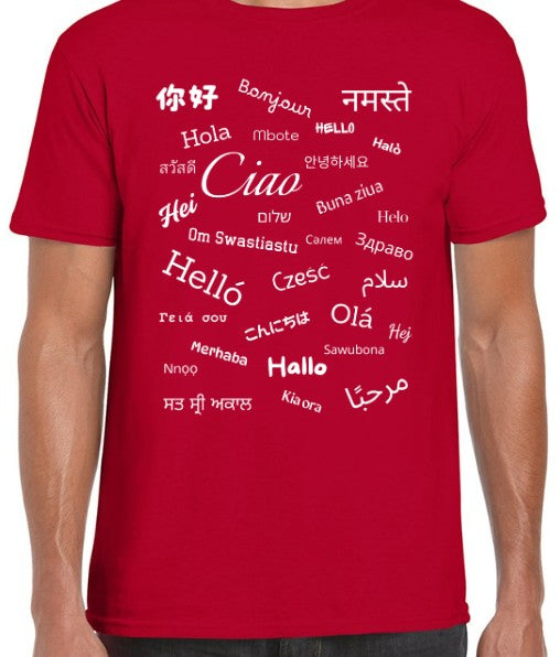 Hello T-Shirt White Text Loose Fit (S-L)