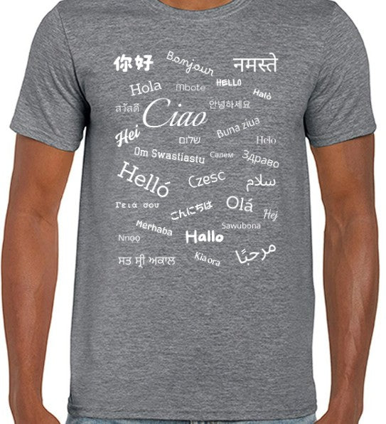 Hello T-Shirt White Text Loose Fit (S-L)