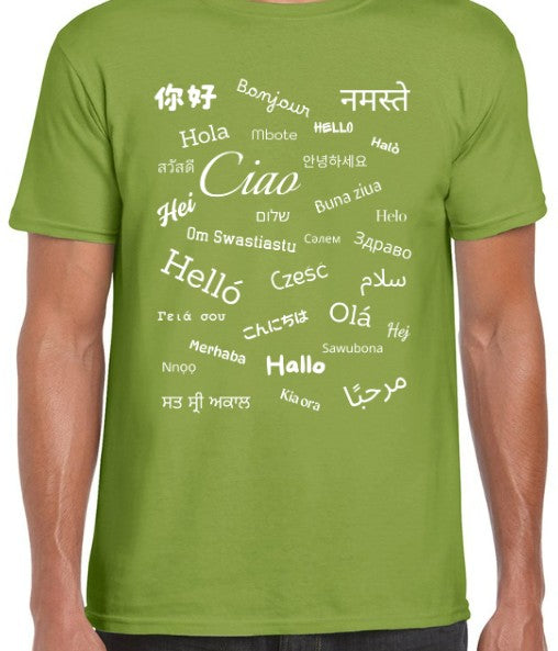 Hello T-Shirt White Text Loose Fit (S-L)