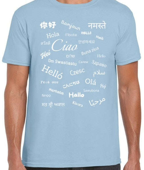 Hello T-Shirt White Text Loose Fit (S-L)