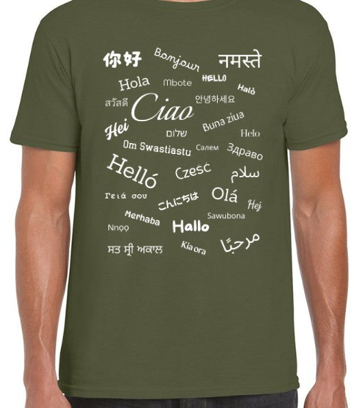Hello T-Shirt White Text Loose Fit (S-L)