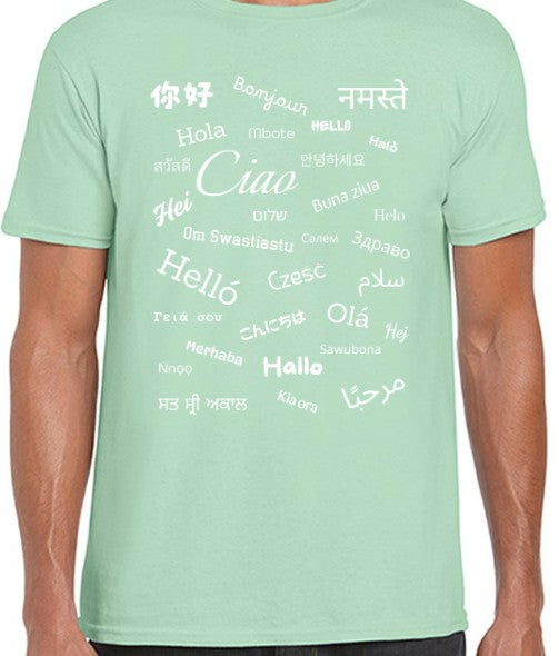Hello T-Shirt White Text Loose Fit (S-L)