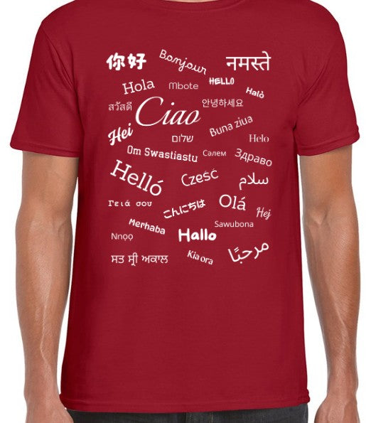 Hello T-Shirt White Text Loose Fit (S-L)
