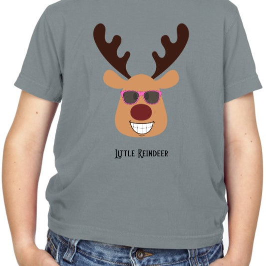 Little Reindeer T-Shirt (Child) Pink Glasses