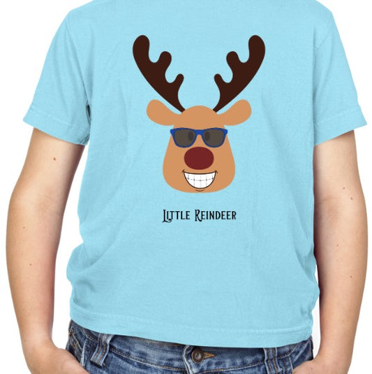 Little Reindeer T-Shirt (Child) Blue Glasses