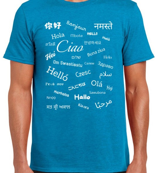 Hello T-Shirt White Text Loose Fit (S-L)