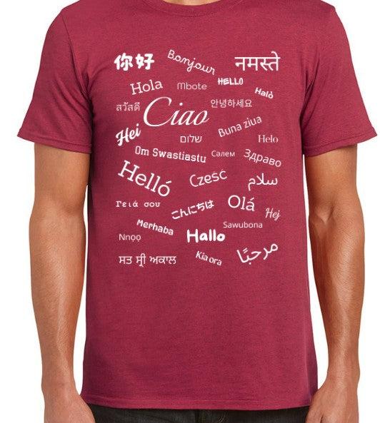 Hello T-Shirt White Text Loose Fit (S-L)