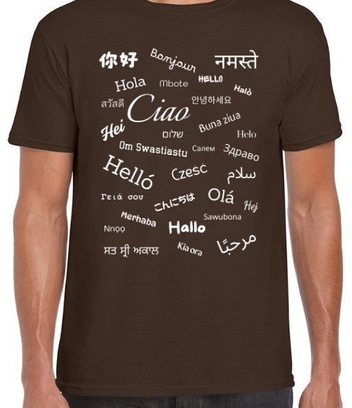 Hello T-Shirt White Text Loose Fit (S-L)