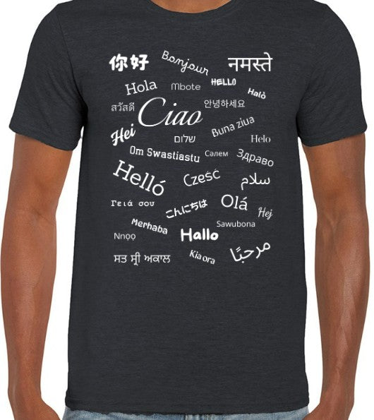 Hello T-Shirt White Text Loose Fit (S-L)