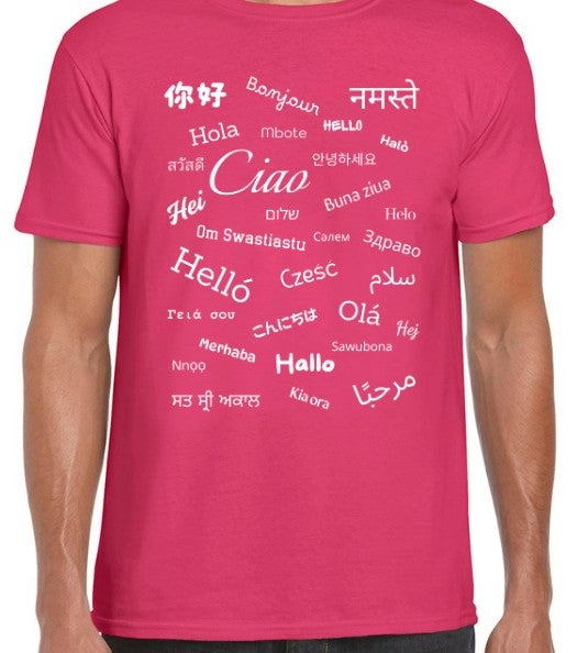 Hello T-Shirt White Text Loose Fit (S-L)