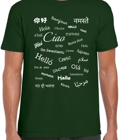 Hello T-Shirt White Text Loose Fit (S-L)