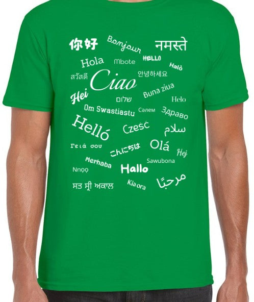 Hello T-Shirt White Text Loose Fit (S-L)
