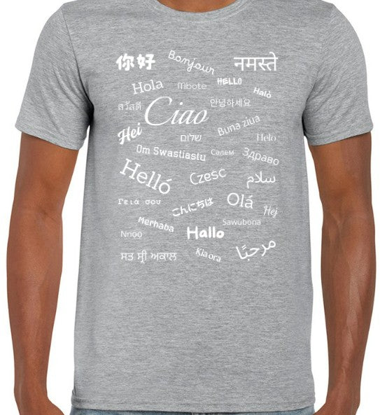 Hello T-Shirt White Text Loose Fit (S-L)