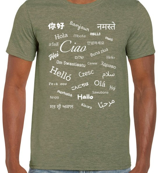 Hello T-Shirt White Text Loose Fit (S-L)