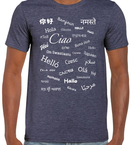 Hello T-Shirt White Text Loose Fit (S-L)
