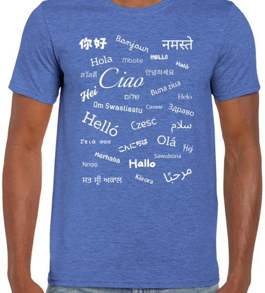 Hello T-Shirt White Text Loose Fit (S-L)