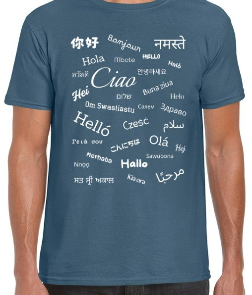 Hello T-Shirt White Text Loose Fit (S-L)