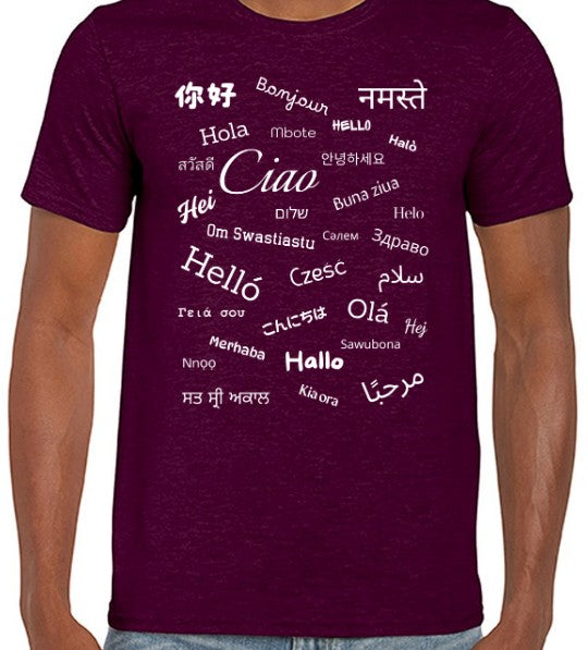 Hello T-Shirt White Text Loose Fit (S-L)