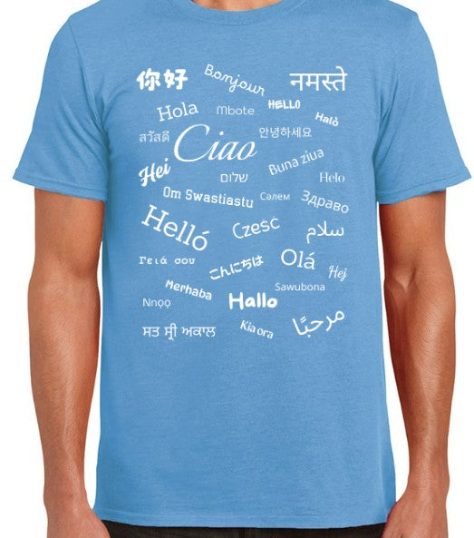 Hello T-Shirt White Text Loose Fit (S-L)