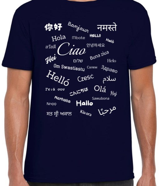 Hello T-Shirt White Text Loose Fit (S-L)