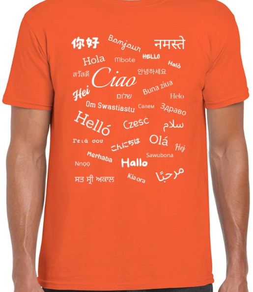 Hello T-Shirt White Text Loose Fit (S-L)