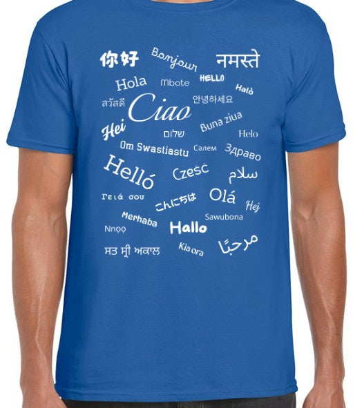 Hello T-Shirt White Text Loose Fit (S-L)