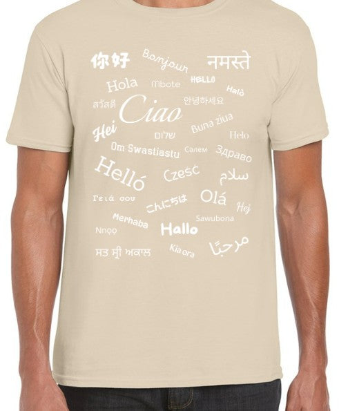 Hello T-Shirt White Text Loose Fit (S-L)