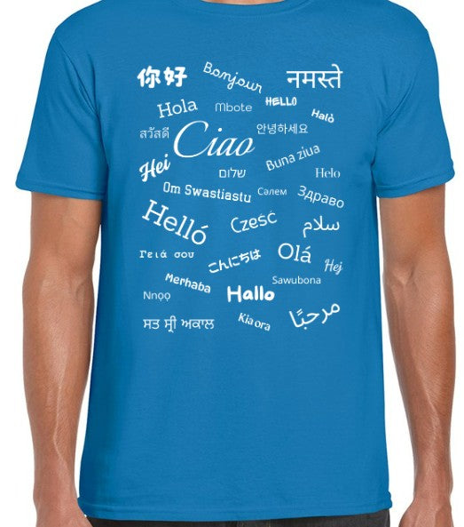 Hello T-Shirt White Text Loose Fit (S-L)