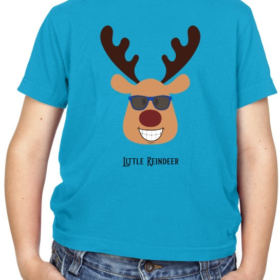 Little Reindeer T-Shirt (Child) Blue Glasses