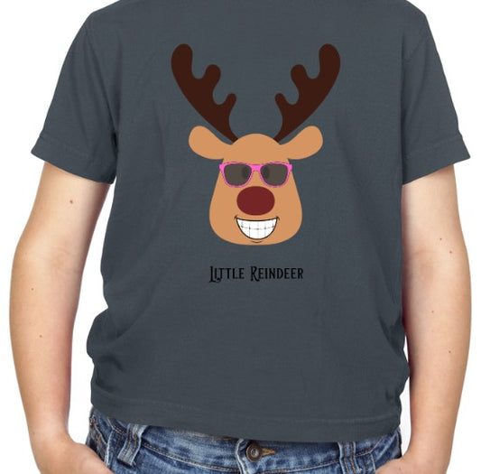 Little Reindeer T-Shirt (Child) Pink Glasses