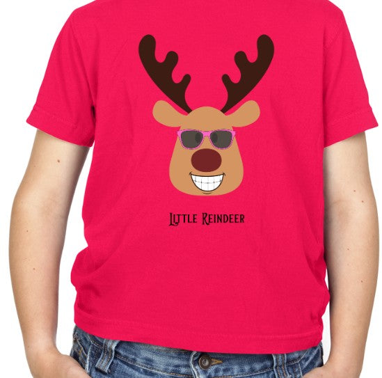 Little Reindeer T-Shirt (Child) Pink Glasses