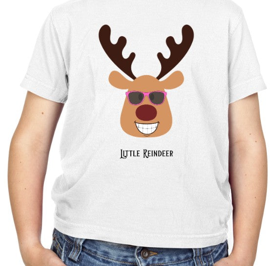 Little Reindeer T-Shirt (Child) Pink Glasses